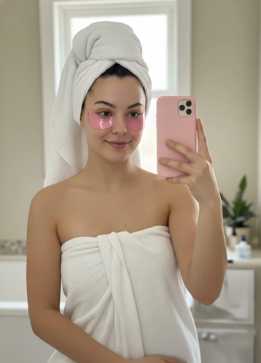 Epic Elves-oogpatches tijdens een self-care moment